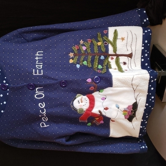 Fleece Jacket Fully Lined Peace On Earth OSFM - Picture 1 of 8